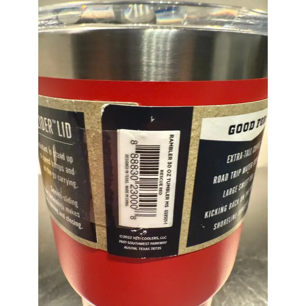 NWT YETI Rambler 30 oz Tumbler with MagSlider Lid – Rescue Red